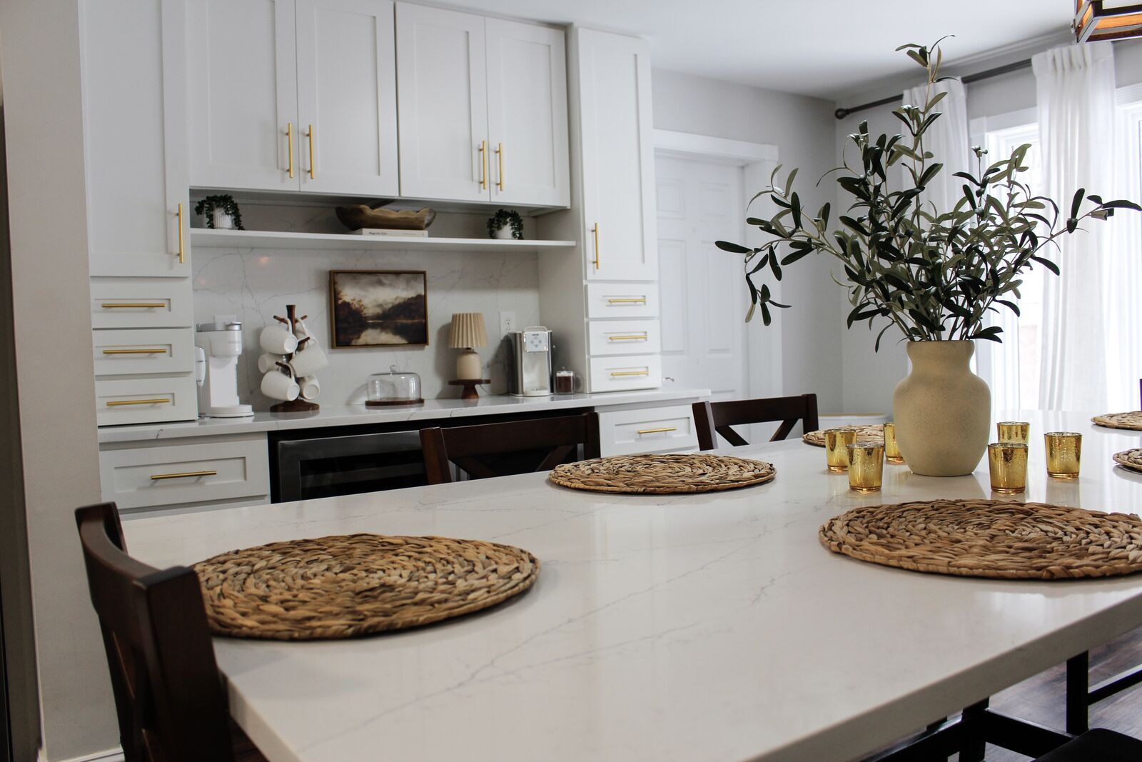 Expansive kitchen with dining