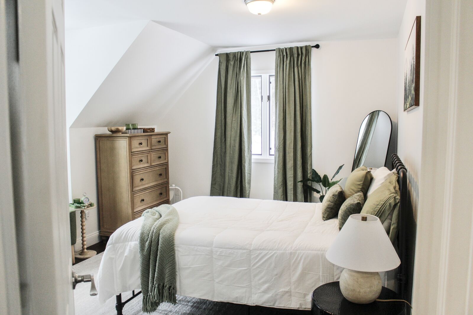 Sage bedroom detail