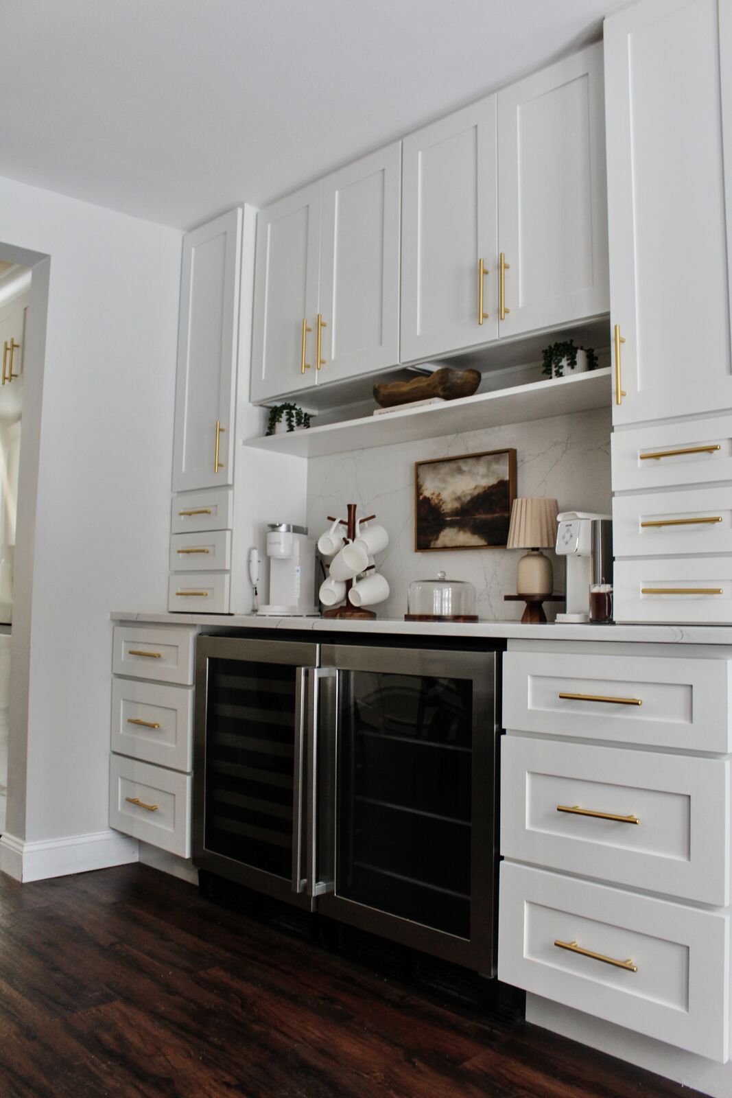 Long view of kitchen island