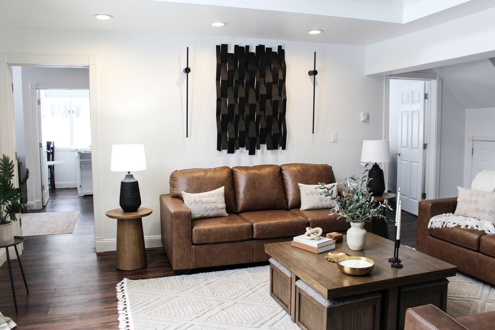 Reading nook with brick chimney