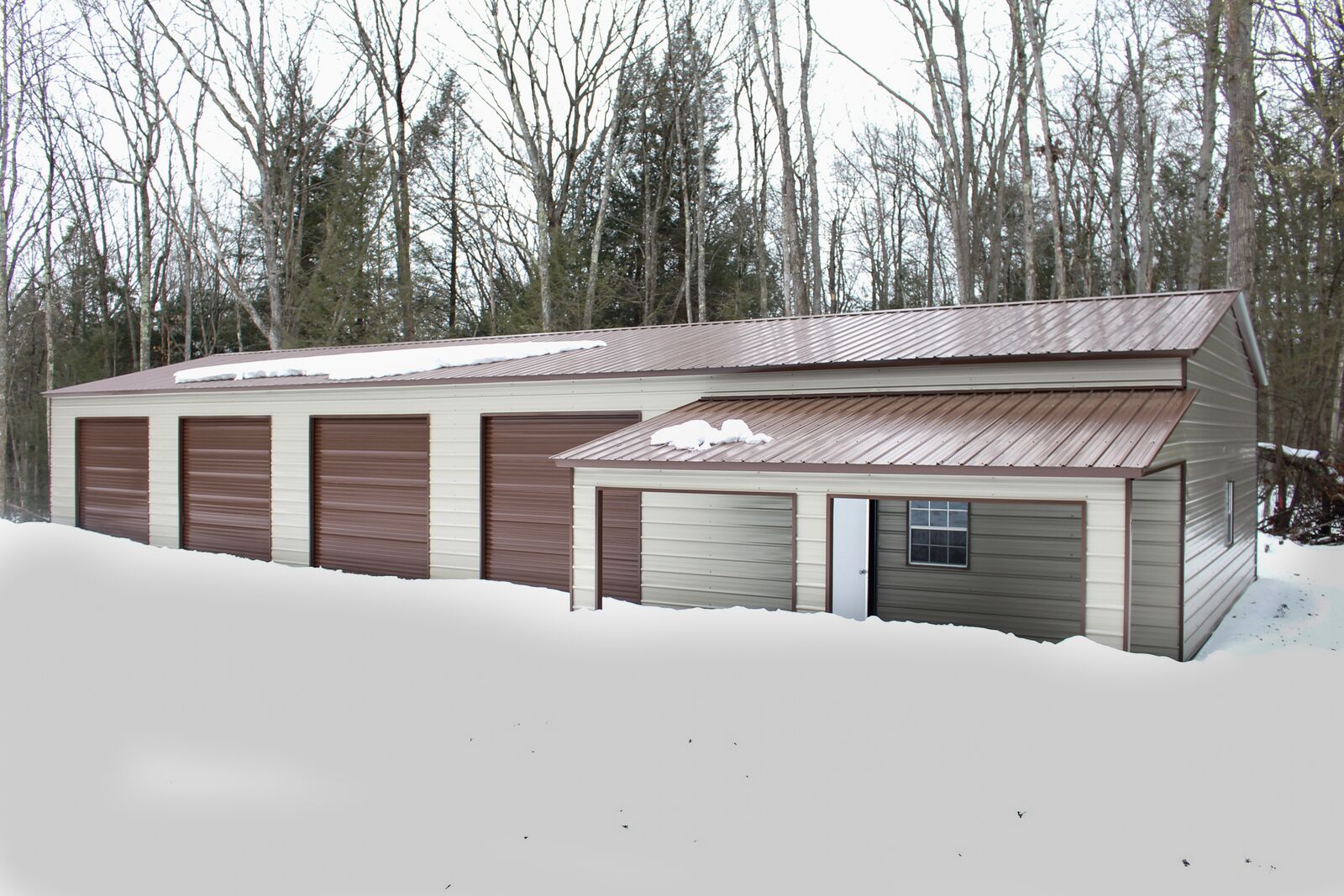 Pole barn in winter